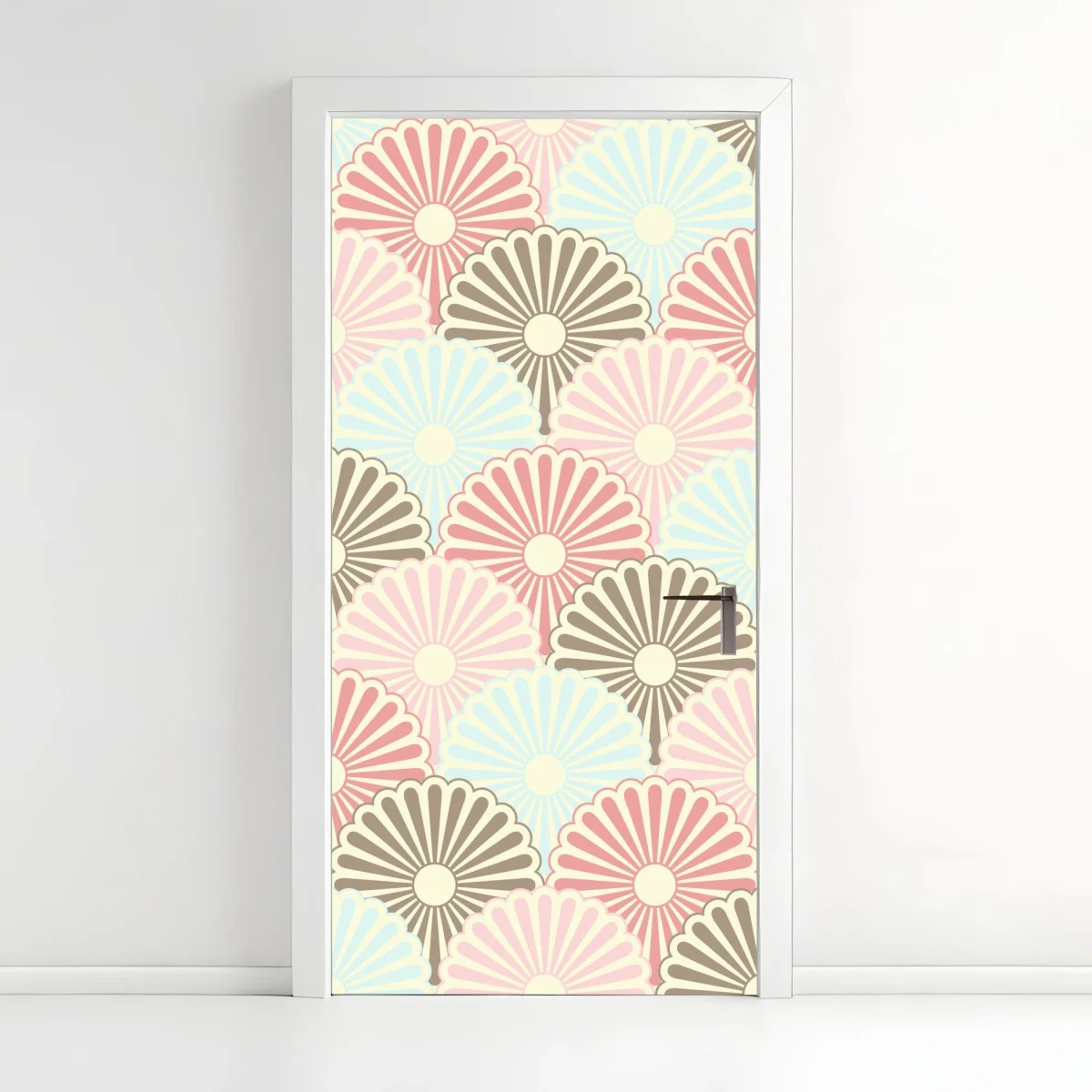 Pegatina para puerta diseño floral retro en tonos pastel – Pixers® Pegatina para puerta diseño floral retro en tonos pastel – Pixers®