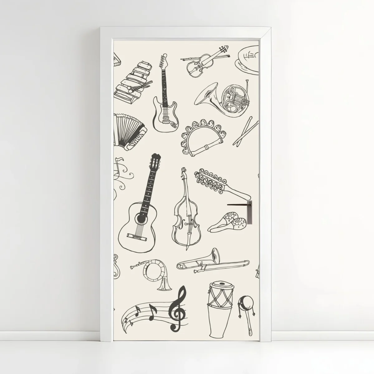 Pegatina para puerta patrón de instrumentos musicales dibujados a mano – Pixers® Pegatina para puerta patrón de instrumentos musicales dibujados a mano – Pixers®