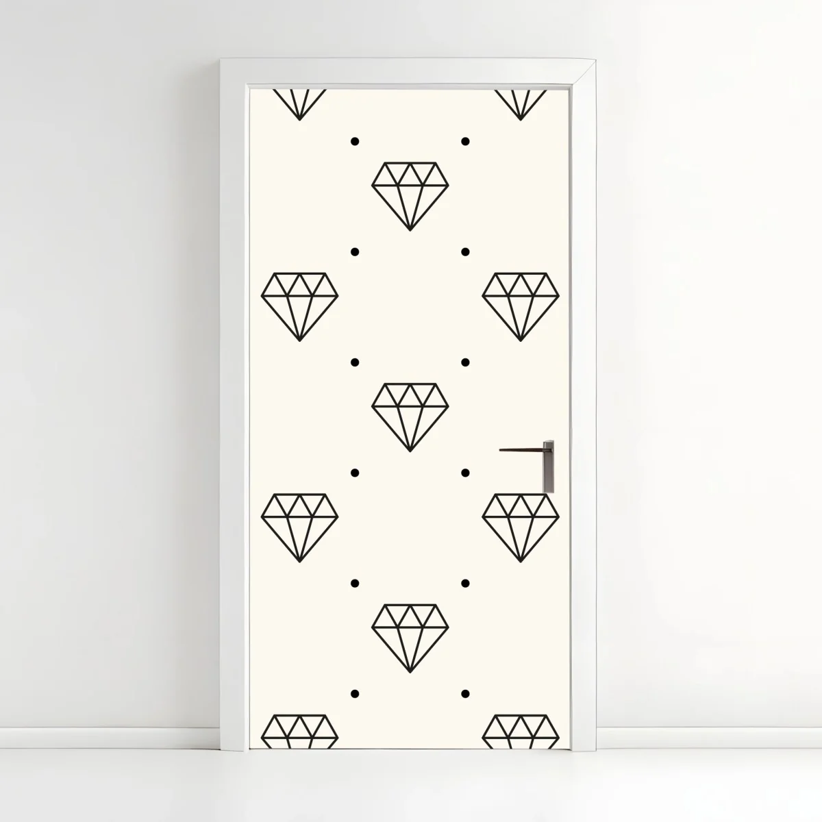 Pegatina para puerta patrón minimalista de diamantes en tonos neutros – Pixers® Pegatina para puerta patrón minimalista de diamantes en tonos neutros – Pixers®