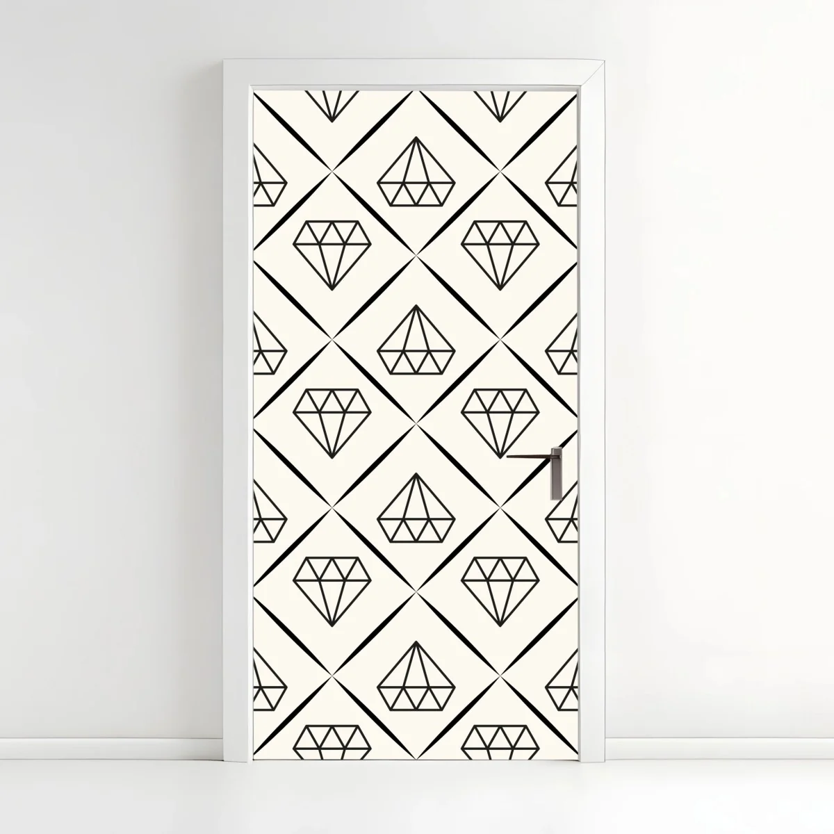 Pegatina para puerta patrón geométrico de diamantes minimalista y elegante – Pixers® Pegatina para puerta patrón geométrico de diamantes minimalista y elegante – Pixers®