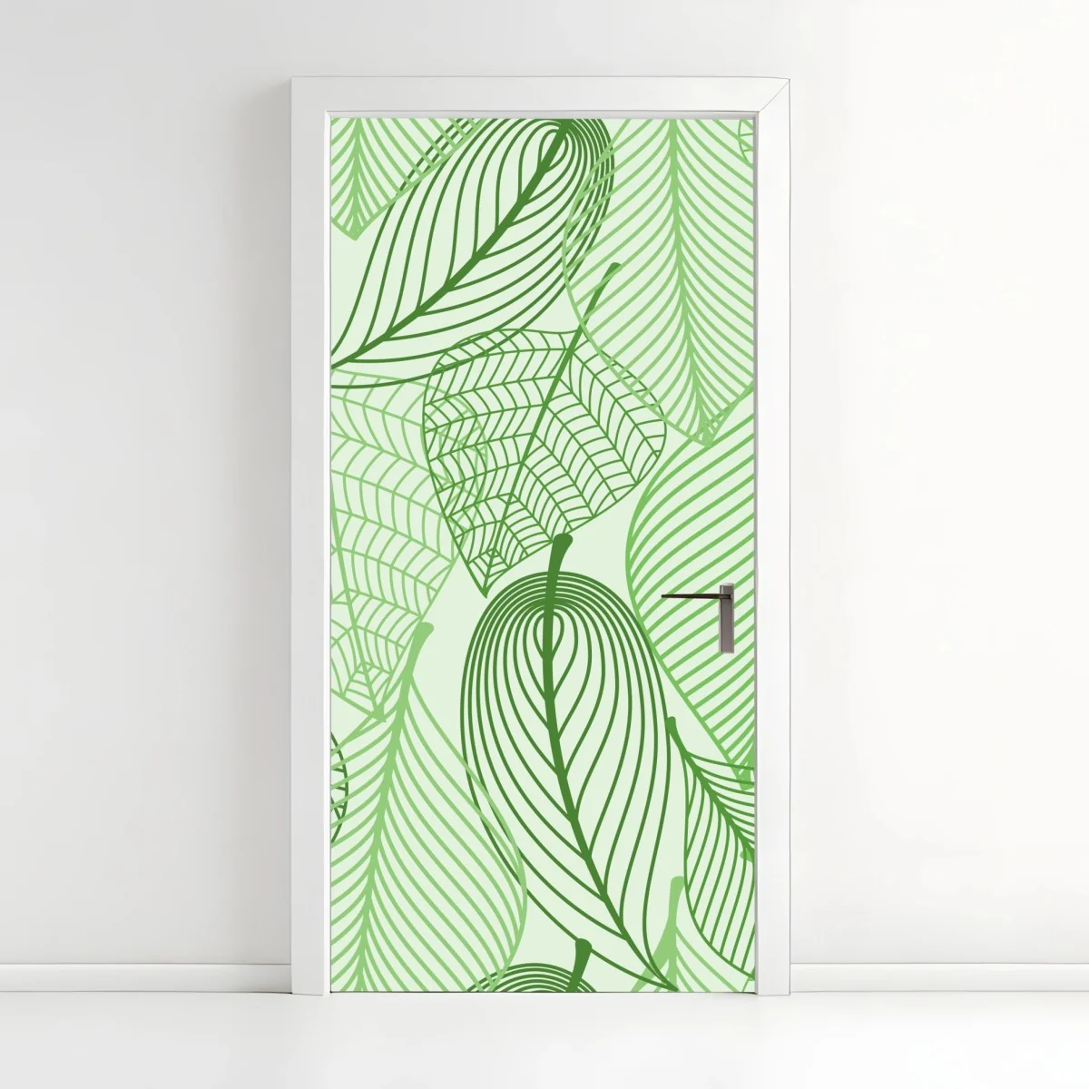 Pegatina para puerta patrón botánico de hojas verdes estilizadas – Pixers® Pegatina para puerta patrón botánico de hojas verdes estilizadas – Pixers®