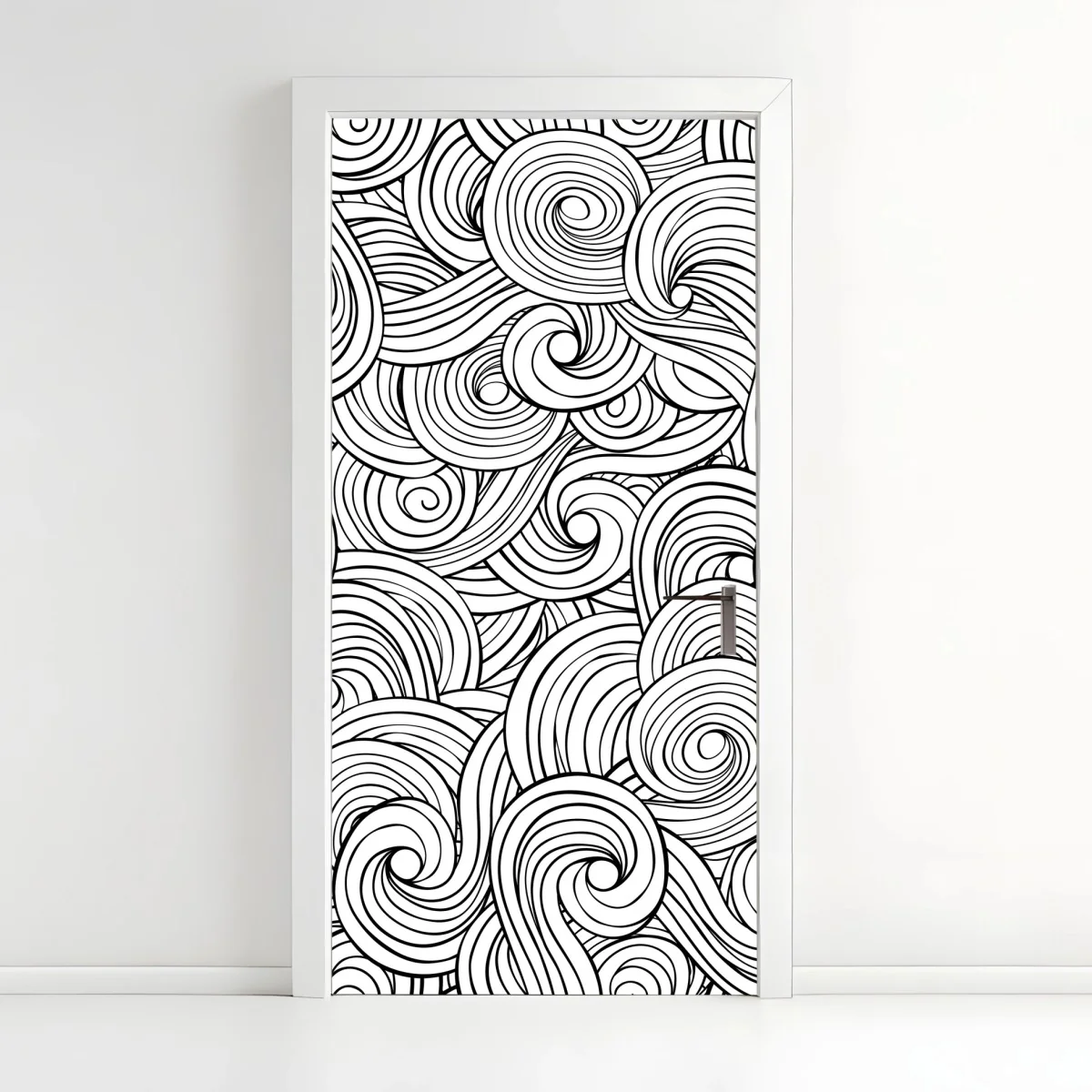 Pegatina para puerta patrón de remolinos en blanco y negro – Pixers® Pegatina para puerta patrón de remolinos en blanco y negro – Pixers®