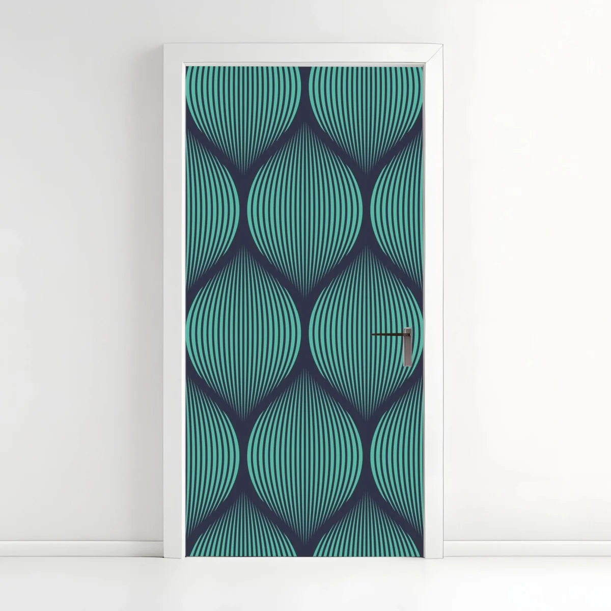 Pegatina para puerta patrón de hojas geométricas turquesas – Pixers® Pegatina para puerta patrón de hojas geométricas turquesas – Pixers®