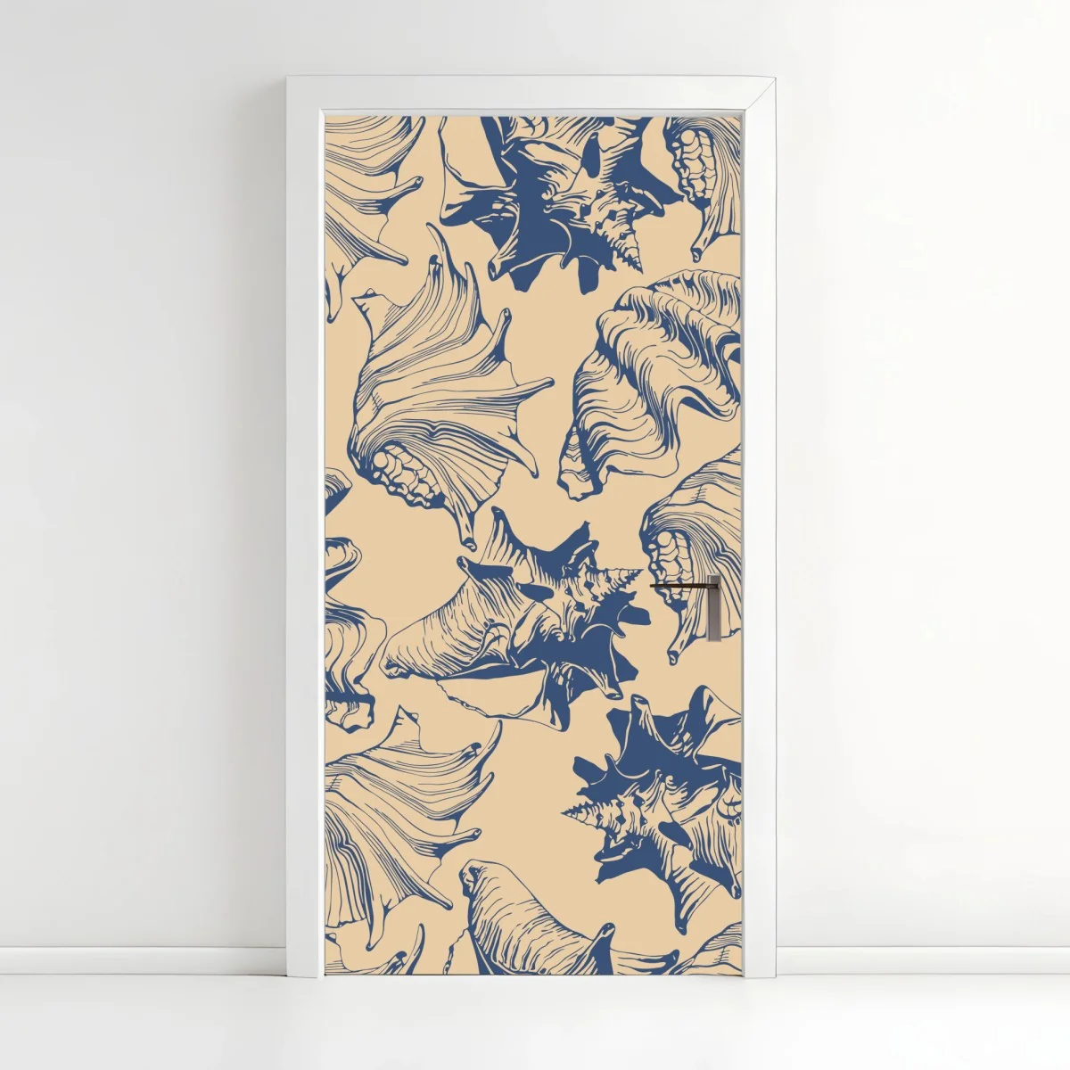 Pegatina para puerta patrón de conchas marinas en tonos azul y beige – Pixers® Pegatina para puerta patrón de conchas marinas en tonos azul y beige – Pixers®