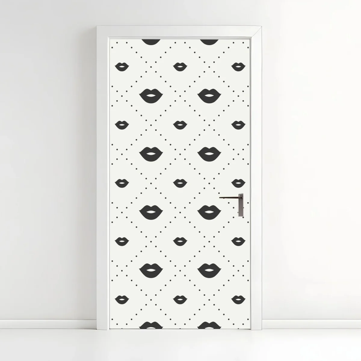 Pegatina para puerta patrón de labios minimalista en blanco y negro – Pixers® Pegatina para puerta patrón de labios minimalista en blanco y negro – Pixers®