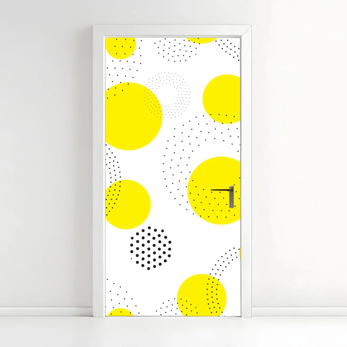 Pegatina para puerta patrón de círculos amarillos y puntos negros – Pixers® Pegatina para puerta patrón de círculos amarillos y puntos negros – Pixers®