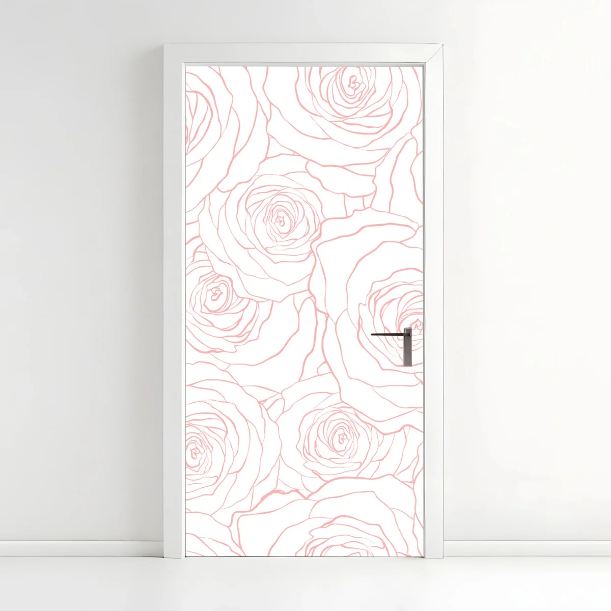 Pegatina para puerta diseño floral de rosas en contorno rosa – Pixers® Pegatina para puerta diseño floral de rosas en contorno rosa – Pixers®