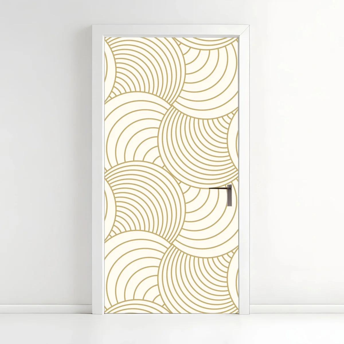 Pegatina para puerta patrón geométrico de círculos dorados sobre fondo crema – Pixers® Pegatina para puerta patrón geométrico de círculos dorados sobre fondo crema – Pixers®