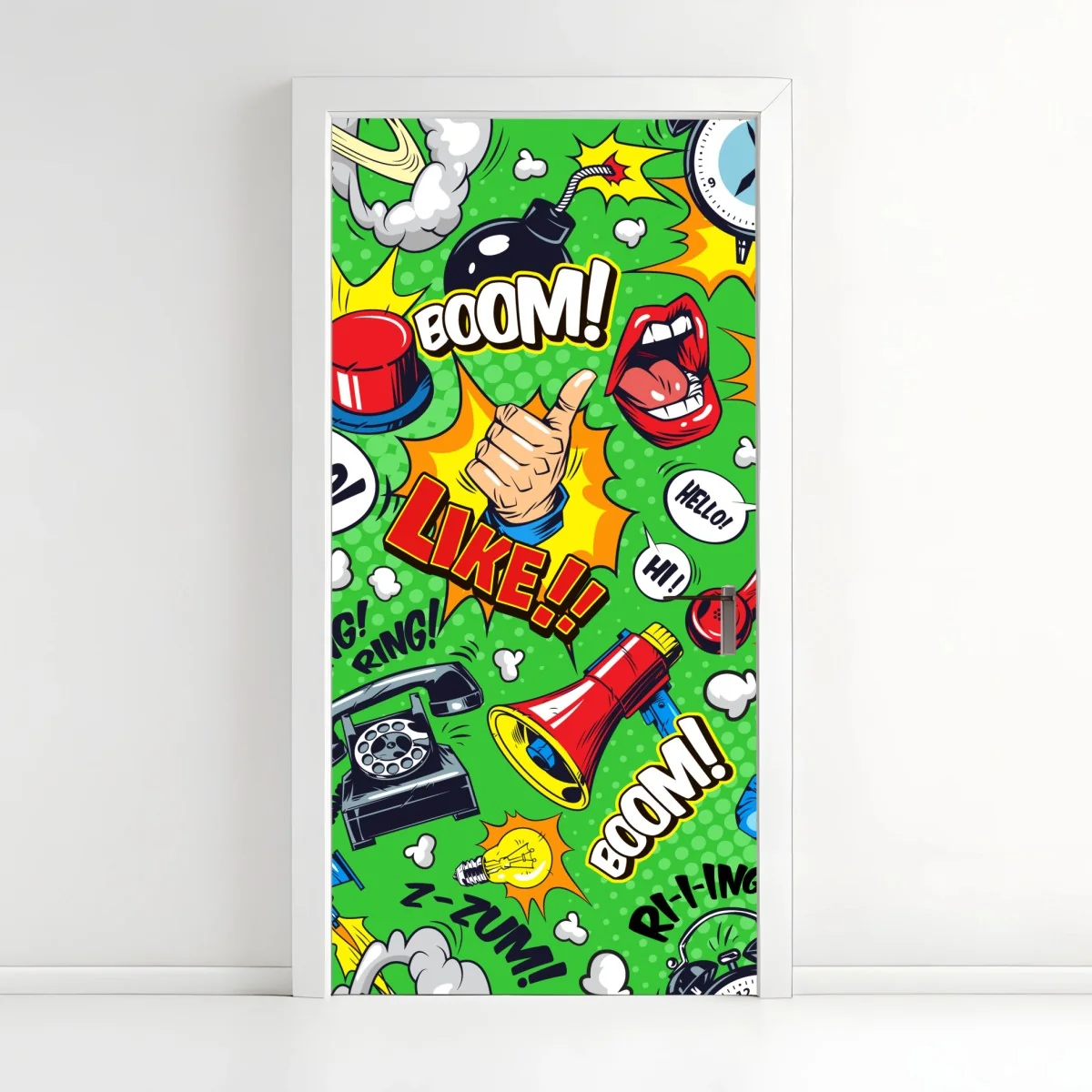 Pegatina para puerta explosión pop art colorida – Pixers® Pegatina para puerta explosión pop art colorida – Pixers®