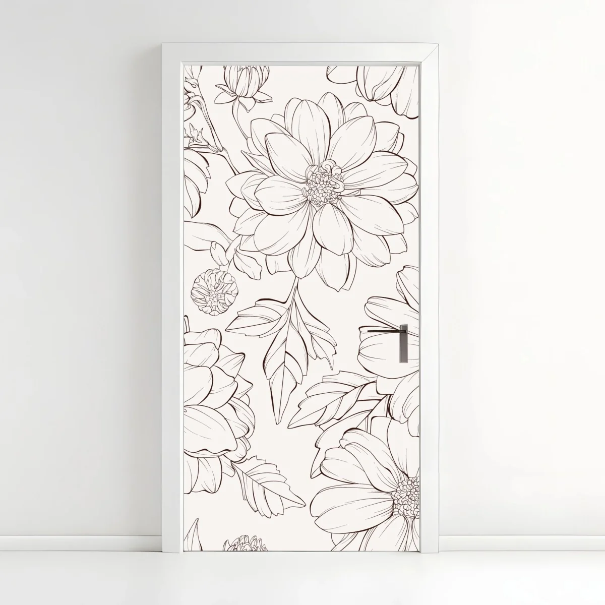 Pegatina para puerta estampado floral delicado en blanco y negro – Pixers® Pegatina para puerta estampado floral delicado en blanco y negro – Pixers®