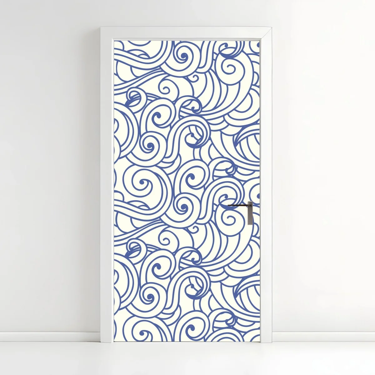 Pegatina para puerta patrón de olas ornamentales en azul – Pixers® Pegatina para puerta patrón de olas ornamentales en azul – Pixers®