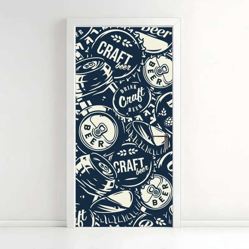 Pegatina para puerta mural decorativo de cerveza artesanal estilo retro