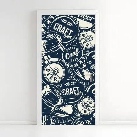 Pegatina para puerta mural decorativo de cerveza artesanal estilo retro – Pixers®
