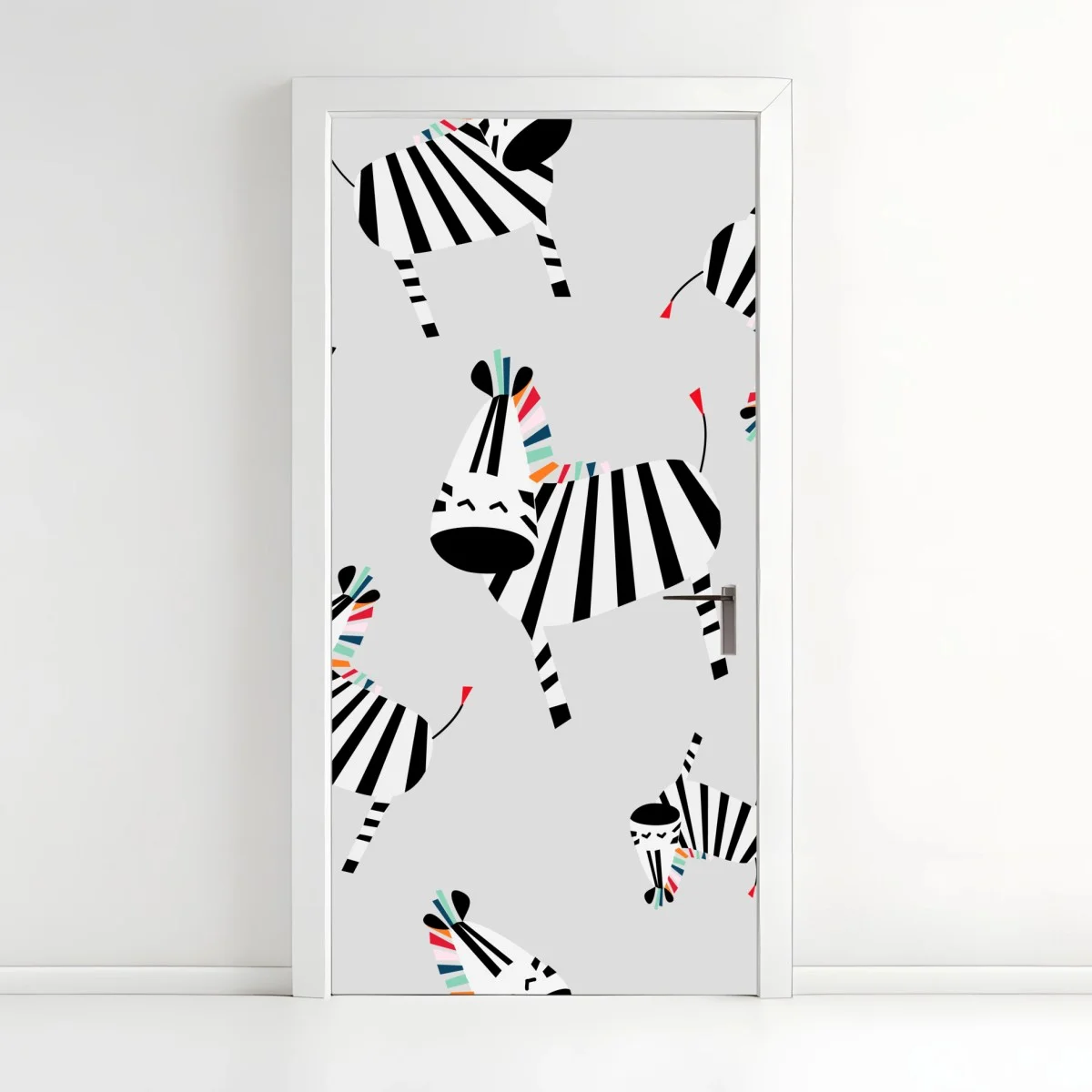 Pegatina para puerta cebras a rayas con detalles de color – Pixers® Pegatina para puerta cebras a rayas con detalles de color – Pixers®