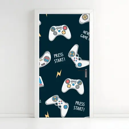 Pegatina para puerta diseño de mandos retro para amantes de los videojuegos – Pixers®