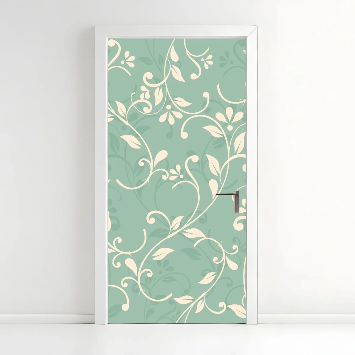 Pegatina para puerta motivo floral elegante en verde agua y crema – Pixers® Pegatina para puerta motivo floral elegante en verde agua y crema – Pixers®