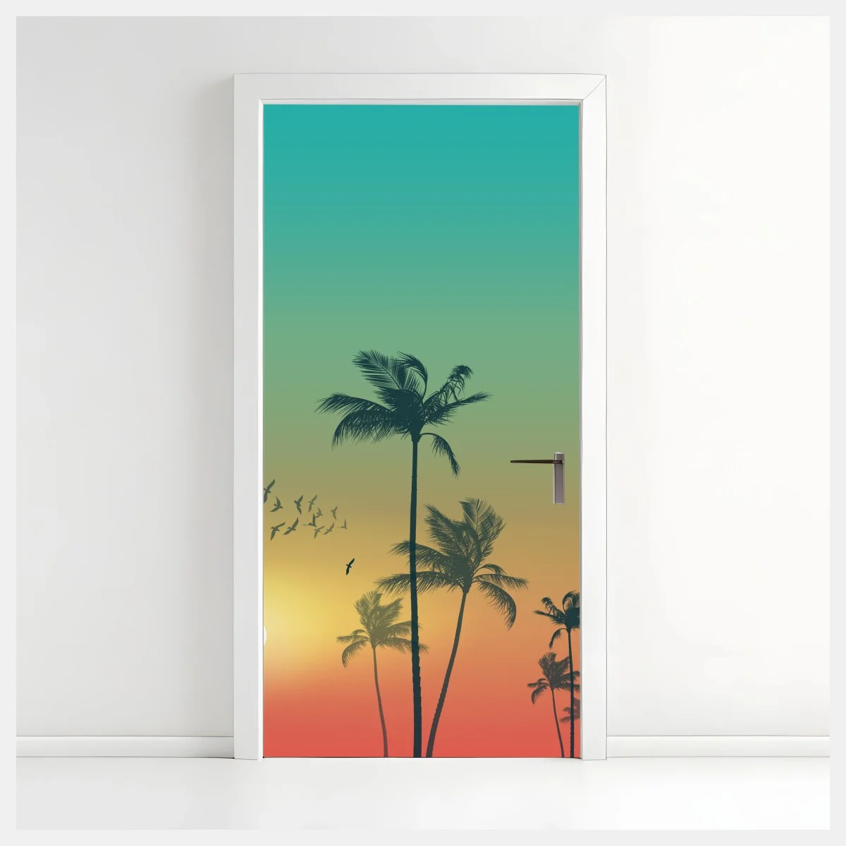 Pegatina para puerta atardecer tropical entre palmeras – Pixers® Pegatina para puerta atardecer tropical entre palmeras – Pixers®