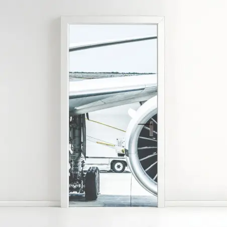 Pegatina para puerta motor de avión en la terminal: esencia de viaje – Pixers®
