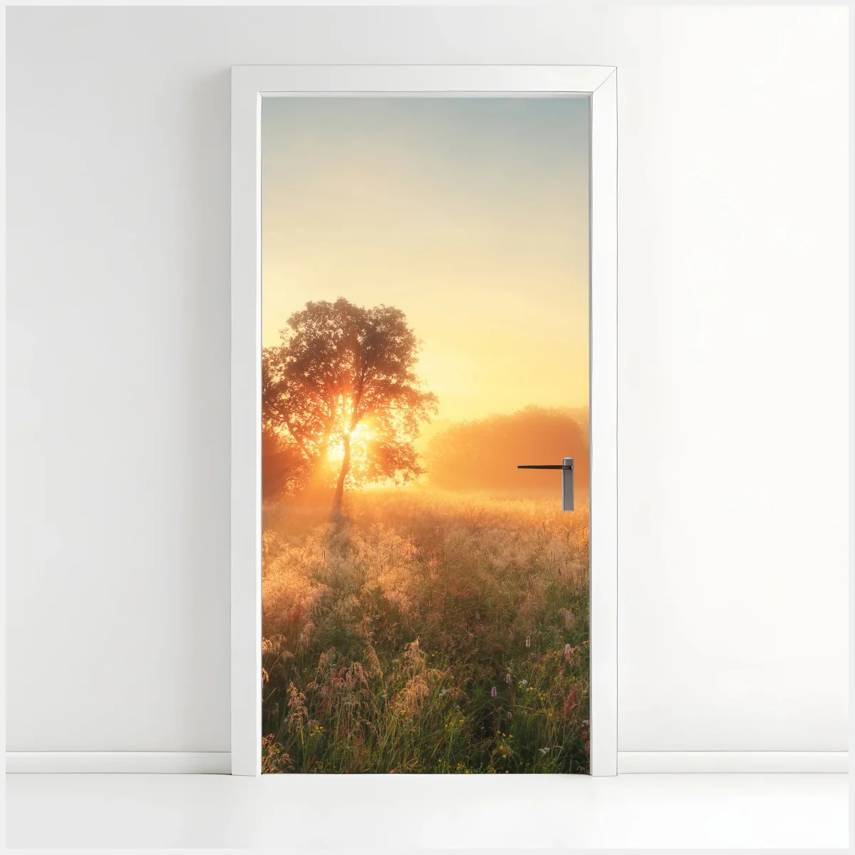 Pegatina para puerta amanecer dorado en la pradera – Pixers® Pegatina para puerta amanecer dorado en la pradera – Pixers®