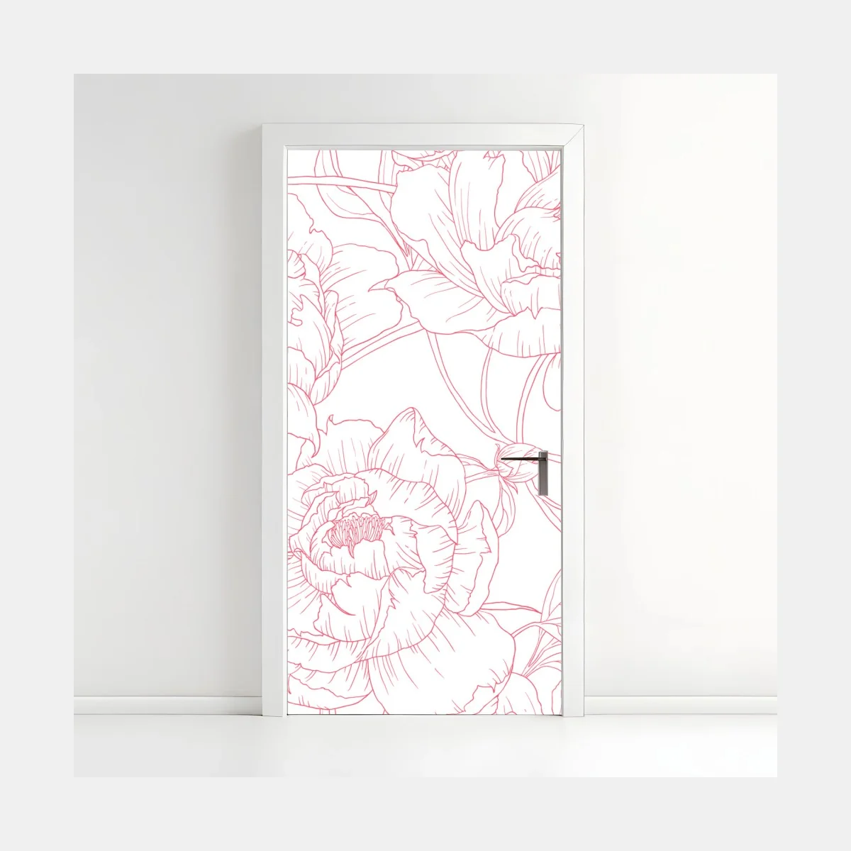 Pegatina para puerta patrón floral de peonías en líneas rosa – Pixers® Pegatina para puerta patrón floral de peonías en líneas rosa – Pixers®