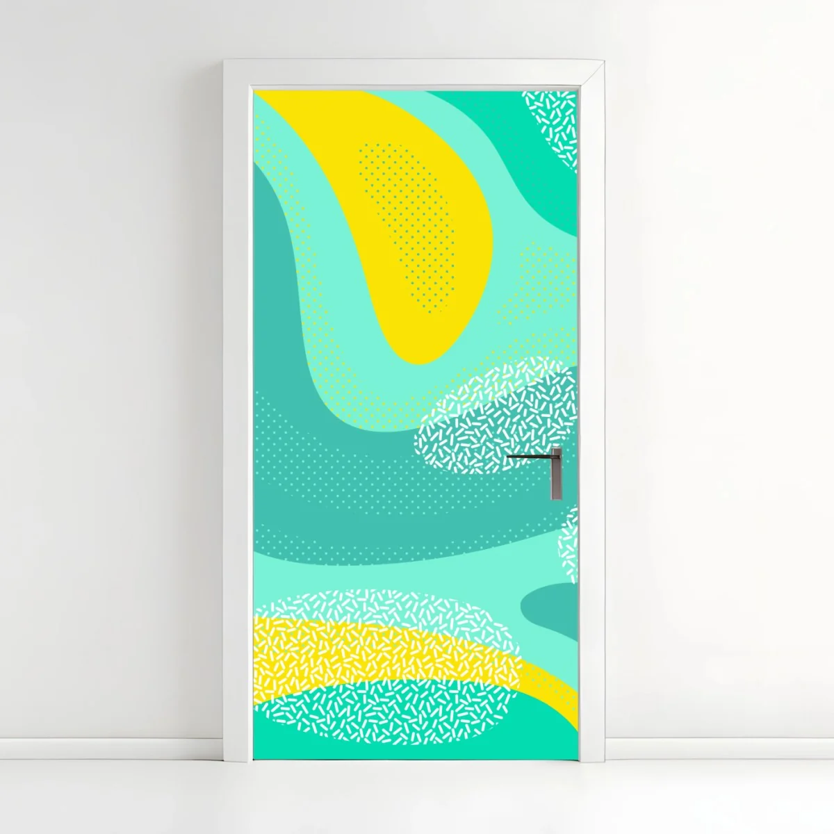 Pegatina para puerta diseño abstracto en tonos turquesa y amarillo – Pixers® Pegatina para puerta diseño abstracto en tonos turquesa y amarillo – Pixers®