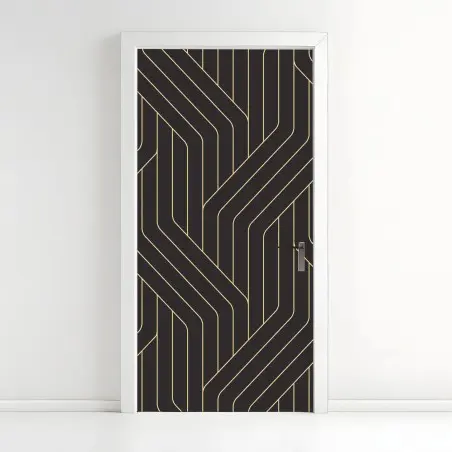 Pegatina para puerta diseño geométrico art déco en dorado – Pixers®