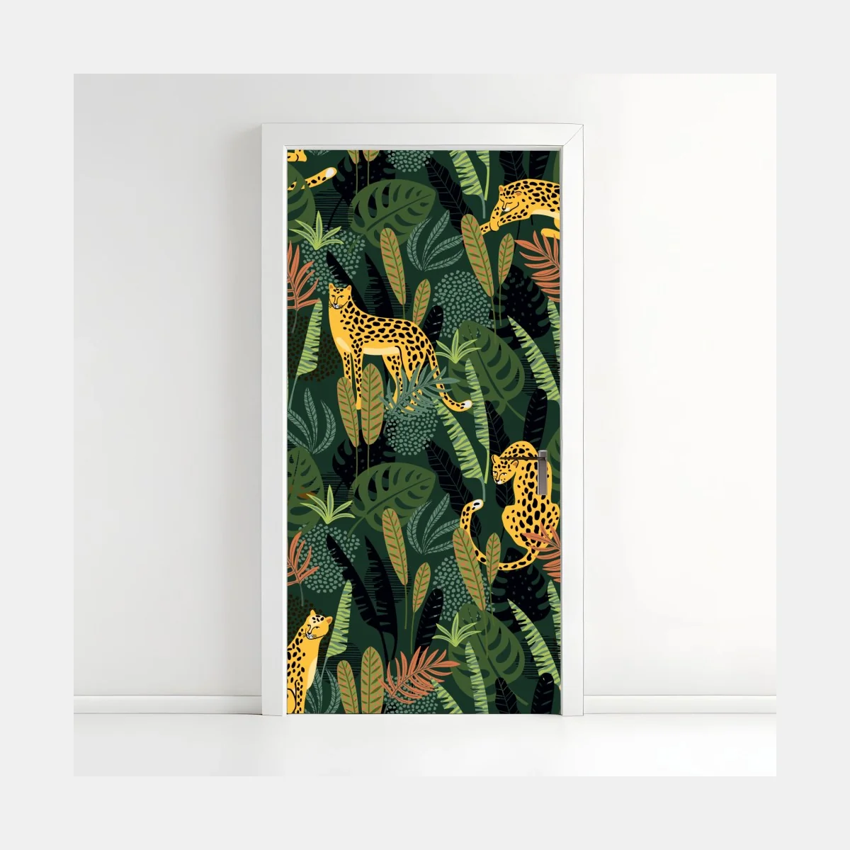 Pegatina para puerta patrón selvático de leopardos dorados – Pixers® Pegatina para puerta patrón selvático de leopardos dorados – Pixers®