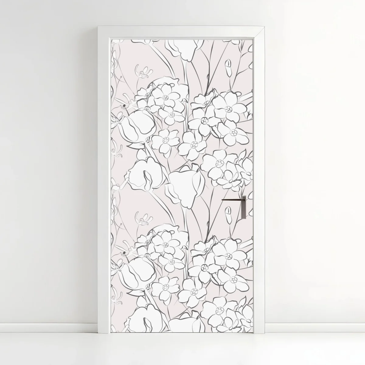 Pegatina para puerta diseño floral delicado en rosa pálido – Pixers® Pegatina para puerta diseño floral delicado en rosa pálido – Pixers®