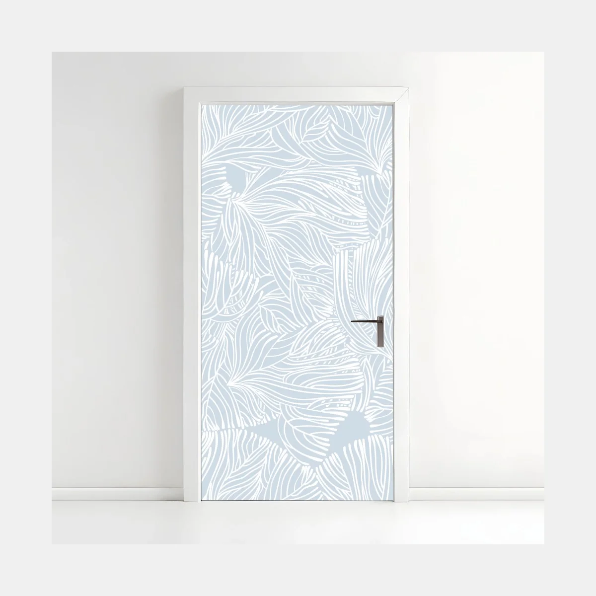 Pegatina para puerta patrón botánico en azul claro y blanco – Pixers® Pegatina para puerta patrón botánico en azul claro y blanco – Pixers®