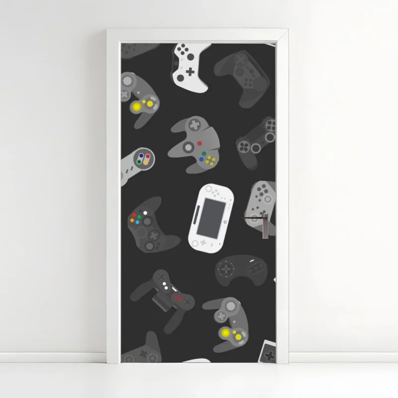 Pegatina para puerta patrón de mandos de videojuegos