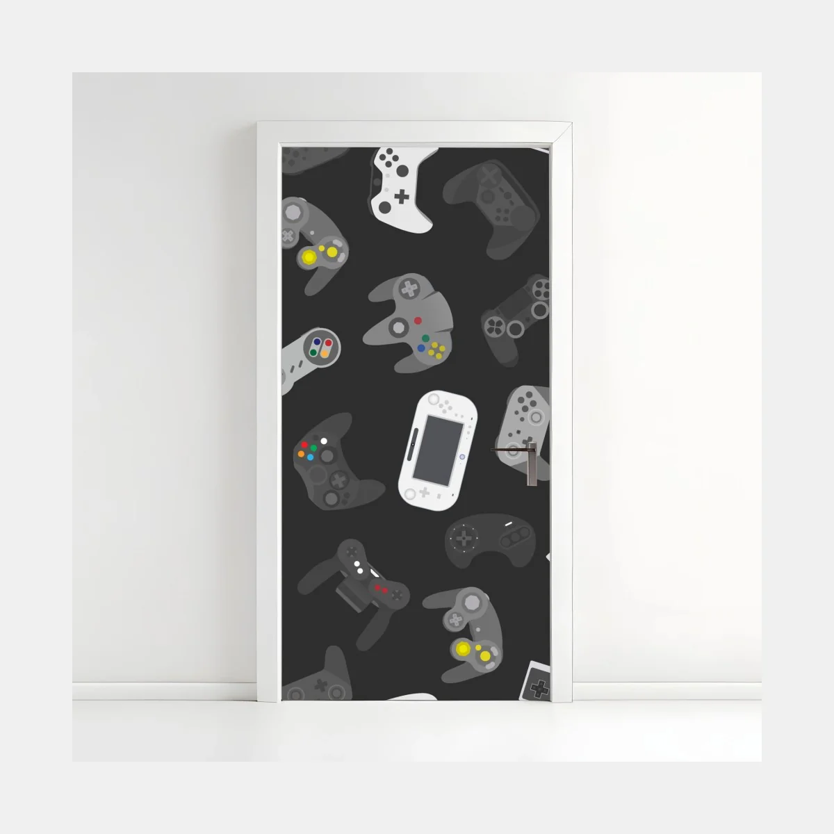 Pegatina para puerta patrón de mandos de videojuegos – Pixers® Pegatina para puerta patrón de mandos de videojuegos – Pixers®