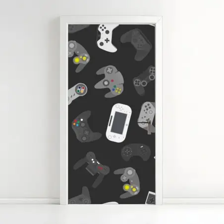 Pegatina para puerta patrón de mandos de videojuegos – Pixers®