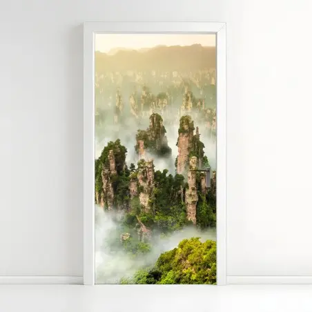 Pegatina para puerta paisaje místico de Zhangjiajie en Wulingyuan – Pixers®