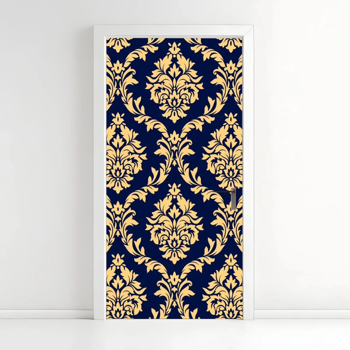 Pegatina para puerta patrón damasco clásico en azul marino y dorado – Pixers® Pegatina para puerta patrón damasco clásico en azul marino y dorado – Pixers®