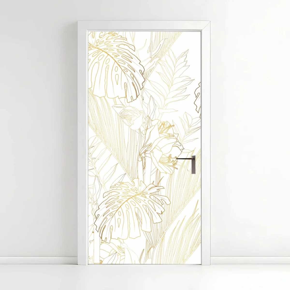 Pegatina para puerta patrón botánico dorado sobre fondo blanco – Pixers® Pegatina para puerta patrón botánico dorado sobre fondo blanco – Pixers®