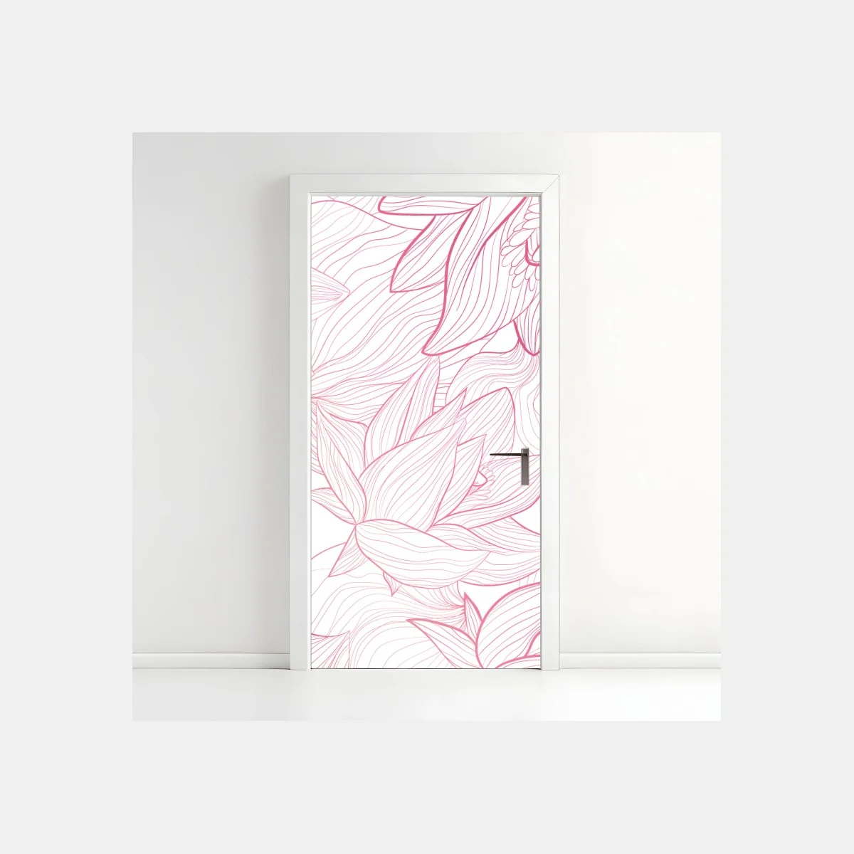 Pegatina para puerta patrón floral delicado en tonos rosa – Pixers® Pegatina para puerta patrón floral delicado en tonos rosa – Pixers®