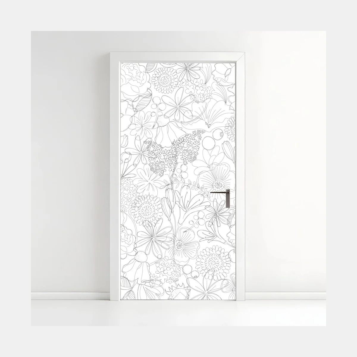 Pegatina para puerta diseño floral en líneas delicadas – Pixers® Pegatina para puerta diseño floral en líneas delicadas – Pixers®