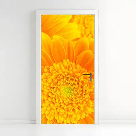 Pegatina para puerta estallido de color: gerberas naranjas en primer plano – Pixers®