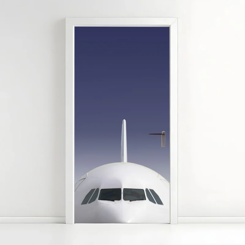 Pegatina para puerta morro de avión sobre cielo azul degradado