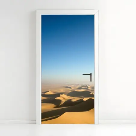 Pegatina para puerta dunas infinitas bajo cielo azul – Pixers®