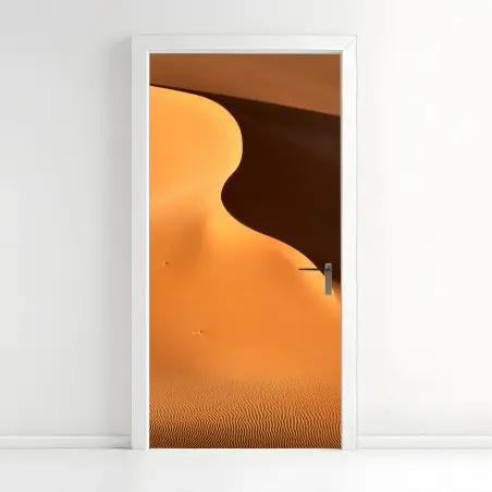 Pegatina para puerta curvas doradas del desierto – Pixers®
