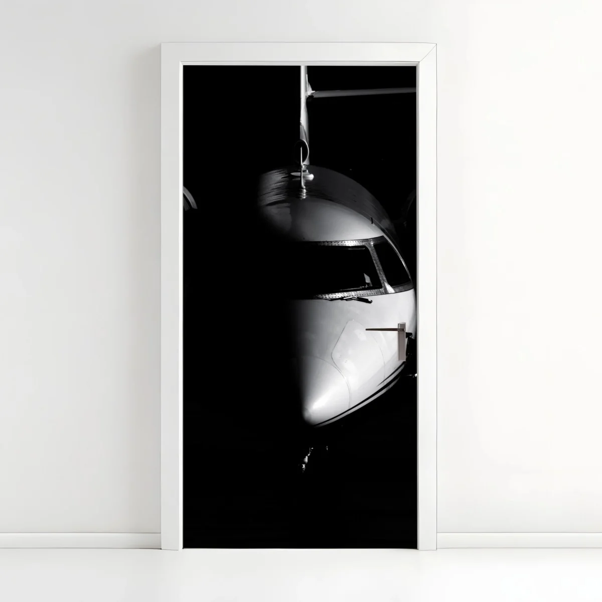 Pegatina para puerta perfil frontal minimalista de avión en blanco y negro – Pixers® Pegatina para puerta perfil frontal minimalista de avión en blanco y negro – Pixers®