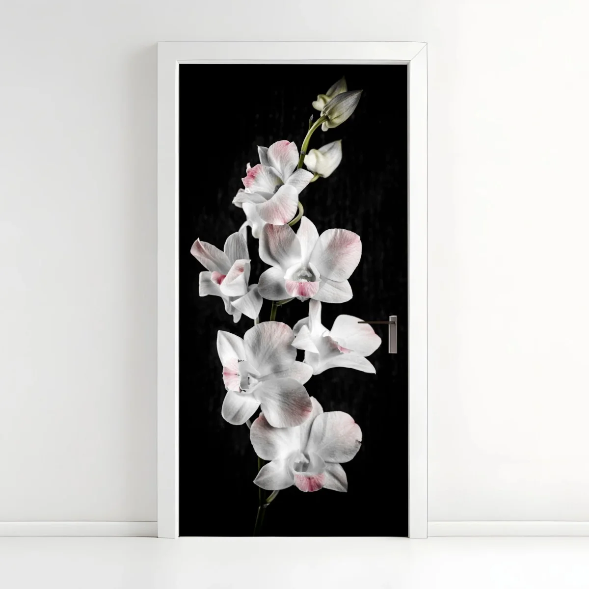 Pegatina para puerta orquídeas blancas con toques rosados sobre fondo negro – Pixers® Pegatina para puerta orquídeas blancas con toques rosados sobre fondo negro – Pixers®