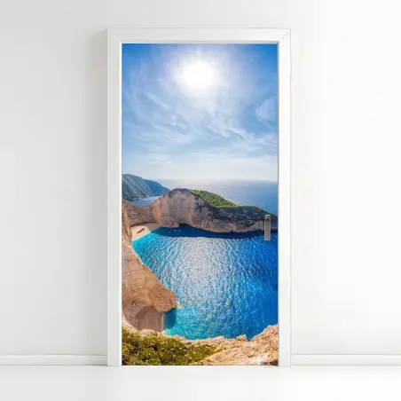 Pegatina para puerta impresionante bahía de Navagio en Zakynthos – Pixers®