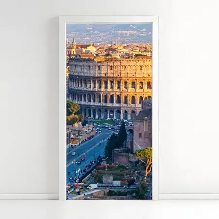 Pegatina para puerta coliseo de Roma al atardecer – Pixers®