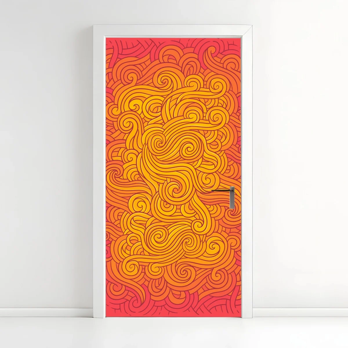 Pegatina para puerta vórtice de espirales en tonos cálidos – Pixers® Pegatina para puerta vórtice de espirales en tonos cálidos – Pixers®
