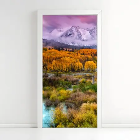 Pegatina para puerta amanecer rosa sobre East Beckwith Mountain en Kebler Pass, Colorado – Pixers®