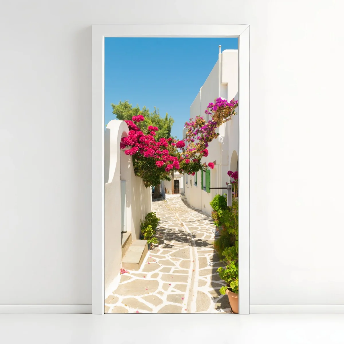 Pegatina para puerta rincón mediterráneo de casas blancas y buganvillas – Pixers® Pegatina para puerta rincón mediterráneo de casas blancas y buganvillas – Pixers®