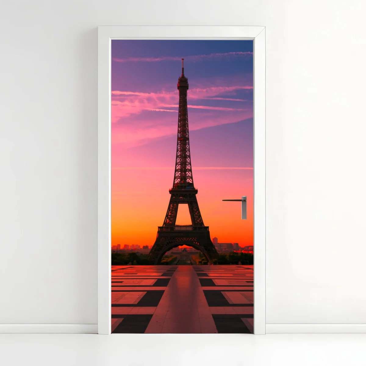 Pegatina para puerta amanecer en la Torre Eiffel – Pixers® Pegatina para puerta amanecer en la Torre Eiffel – Pixers®