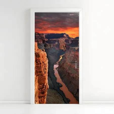 Pegatina para puerta amanecer sobre el Gran Cañón – Pixers®